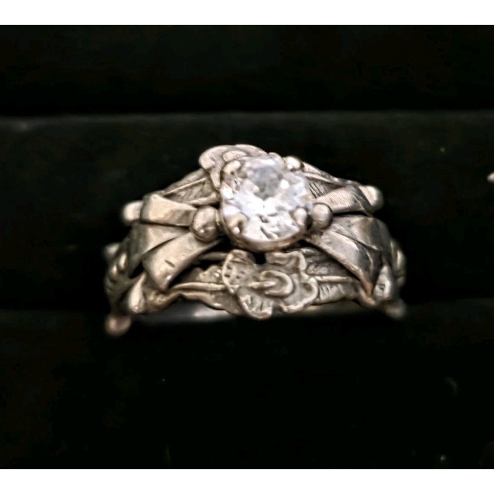 VTG Les Baker Native American Ring Silver 925 Size 7 3/4 Classis Squash Blossom